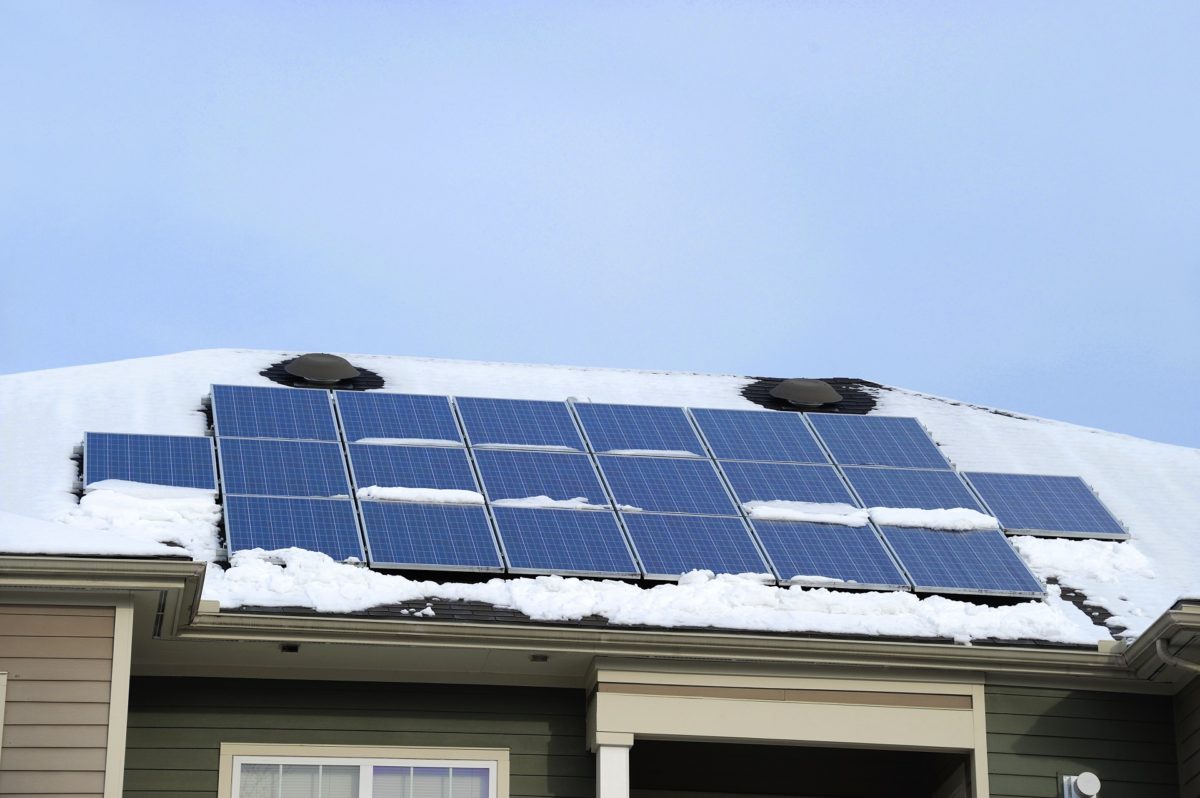 Residential solar panels work just as well in the winter.